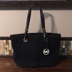 Michael Kors black canvas tote